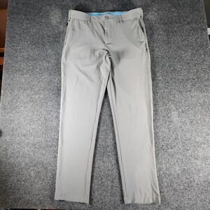 Birdie Bound Men's Golf Pants 34x32 Gray Stretch Performance Flat Front Active